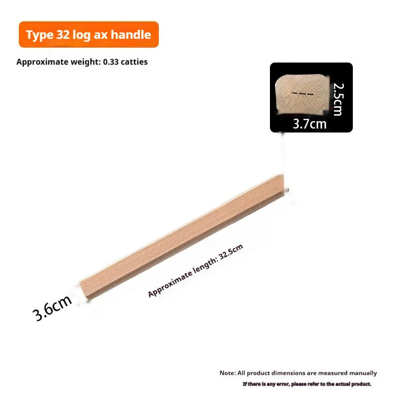 A locust wood replacement handle for axes and tools, shown in various lengths including 32cm and 50cm.