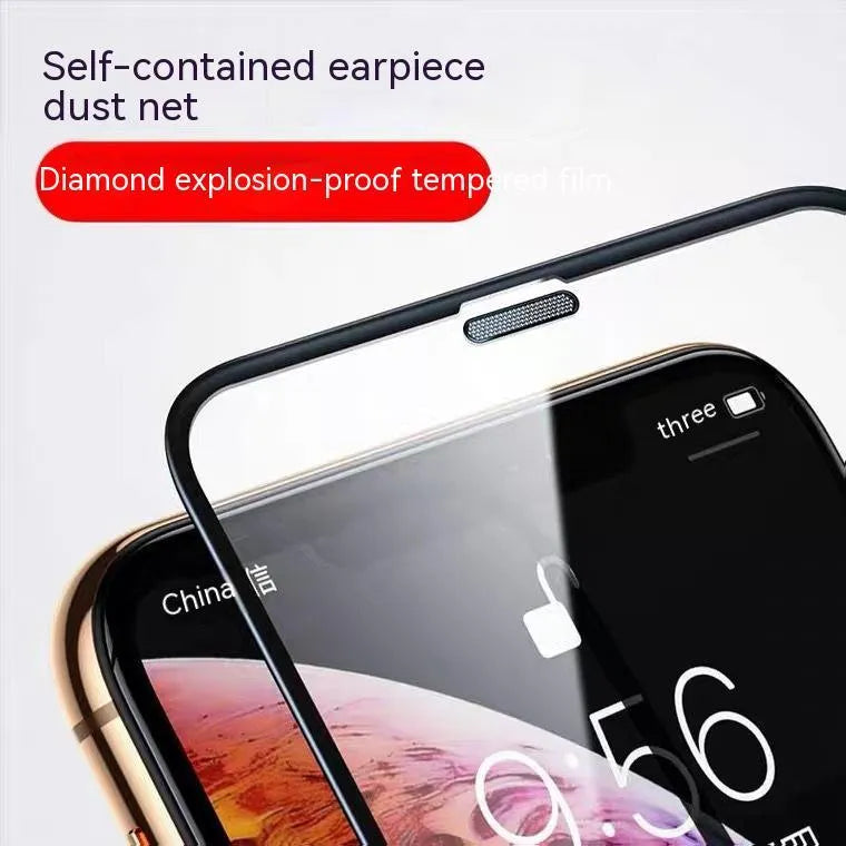 Tempered glass screen protector for iPhone with privacy anti-peeping and blue light filter film options.