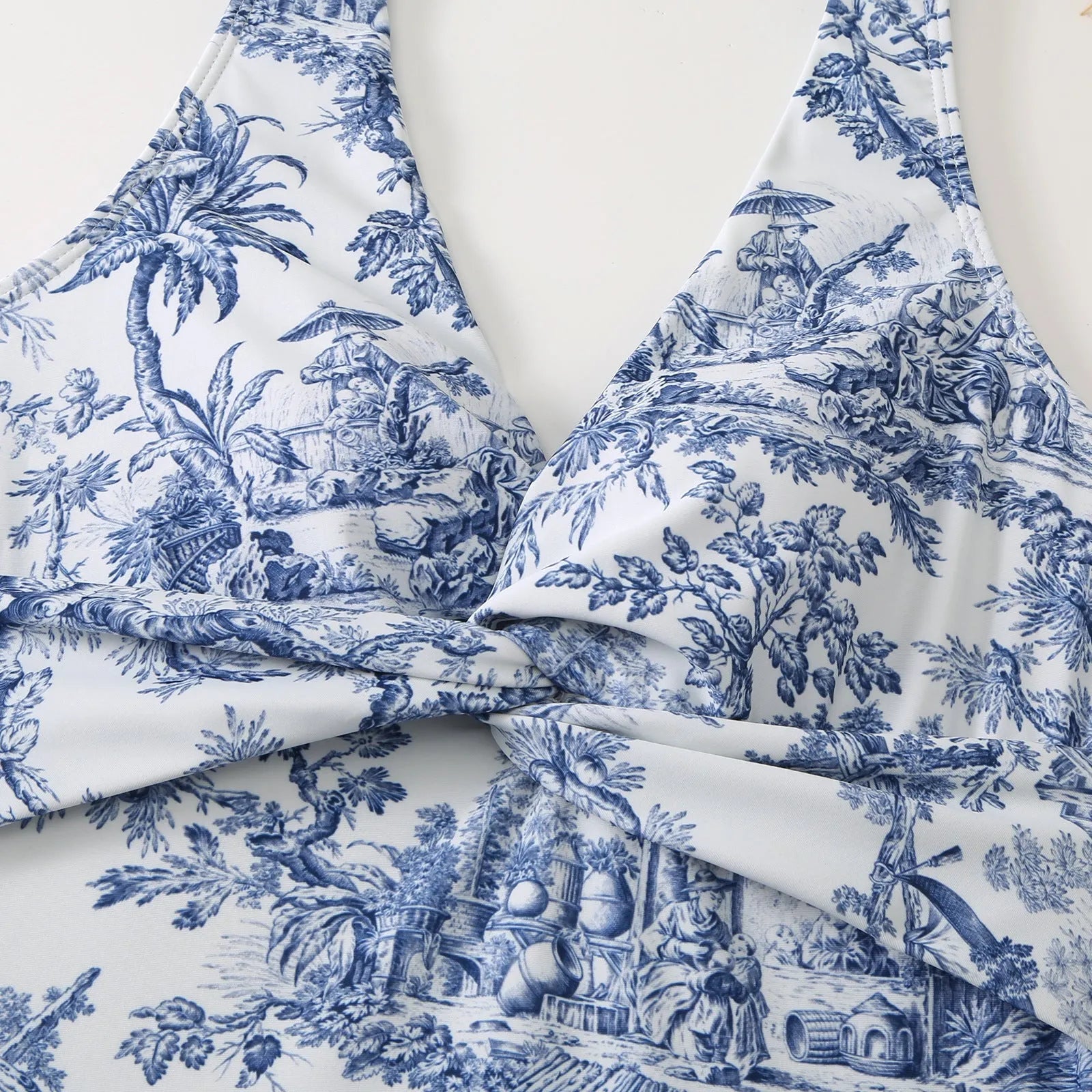 Women's vintage floral print one-piece swimsuit with short sleeves and conservative cut