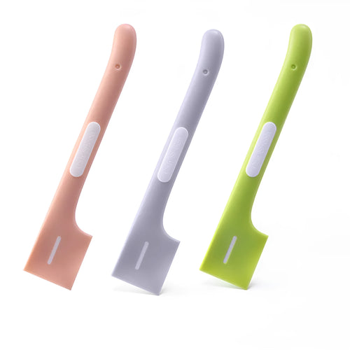 TPR pet canned food spoon with long handle in green, pink, or purple colour options