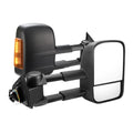 Black electric exterior rear view mirror for Nissan Navara D23 NP300 with integrated indicator light
