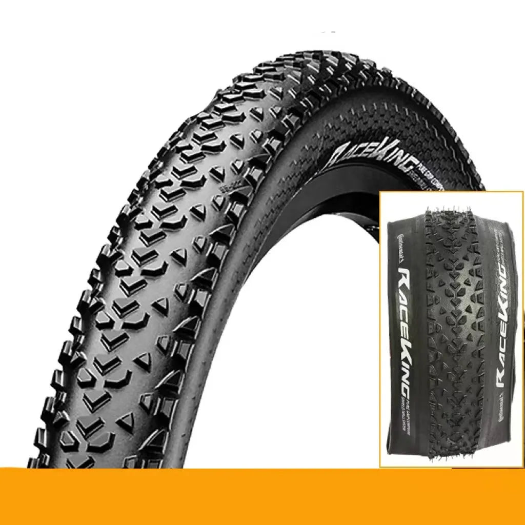 Mountain bike outer tyre showing yellow and white sidewall options for 26, 27.5, and 29-inch wheel sizes.