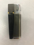 Silver and black foldable metal pipe lighter with stash compartment closed.