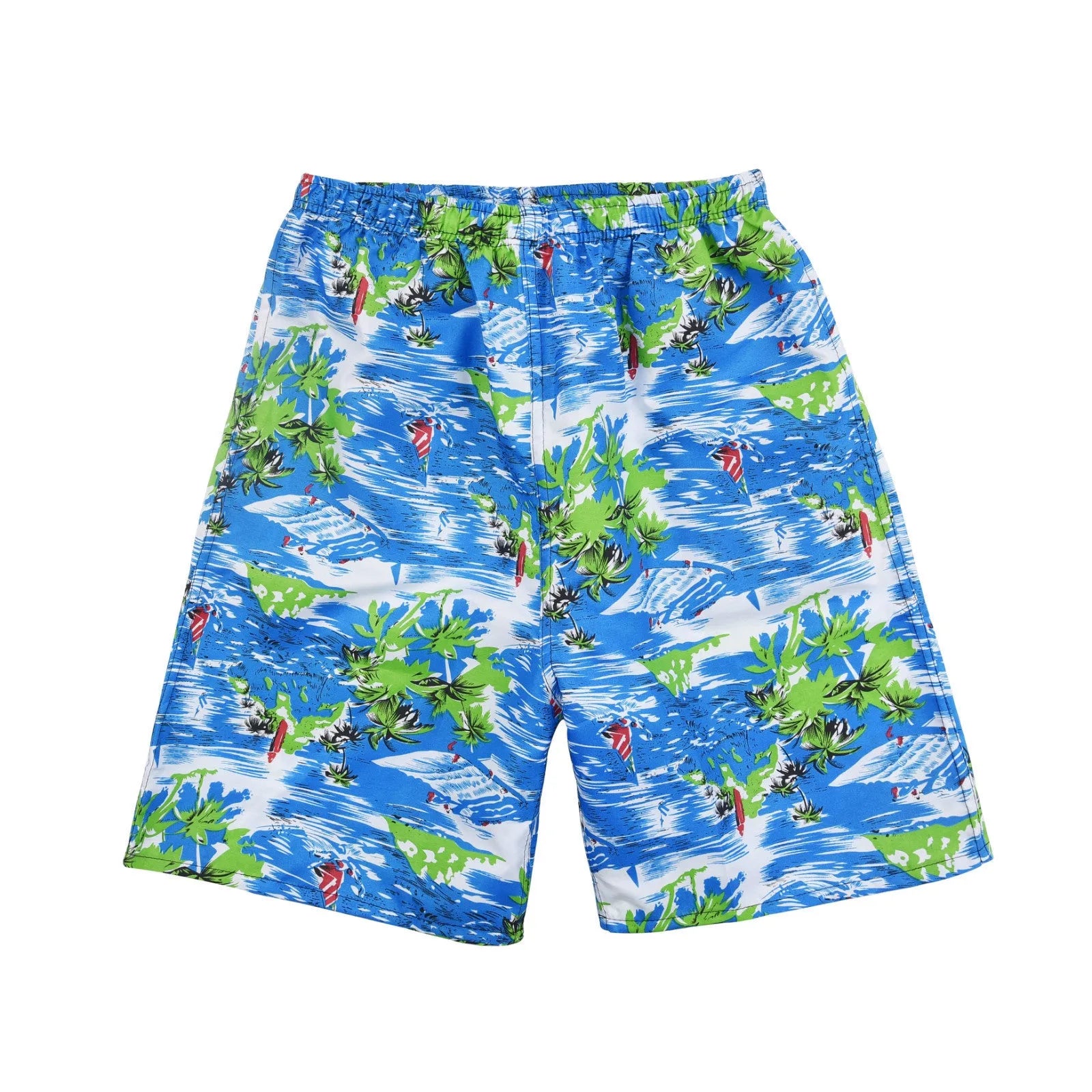 Men's floral printed five-point swimming trunks in free size made of polyester