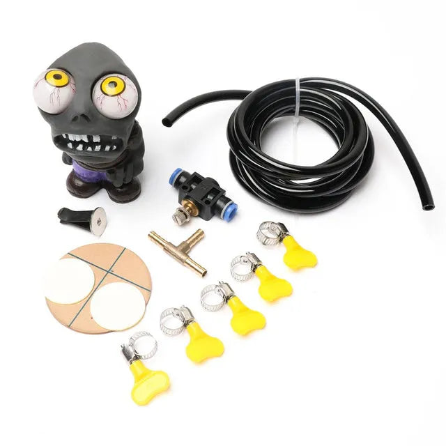 Car turbo decompression ornament kit with doll, pressure regulating valve, copper tube and installation components