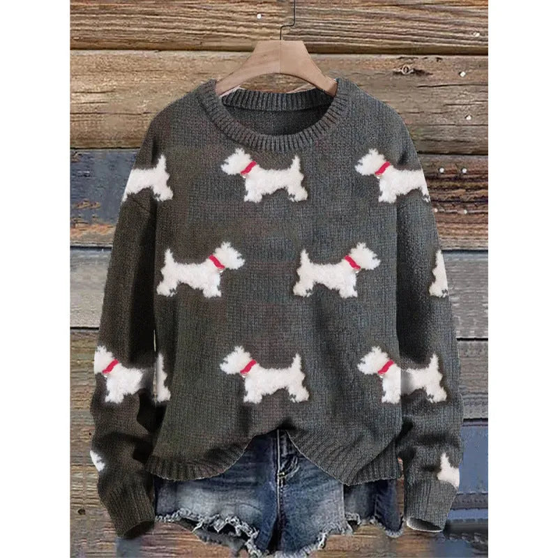 Little Flower digital printed floral pattern sweater in a round neck style.