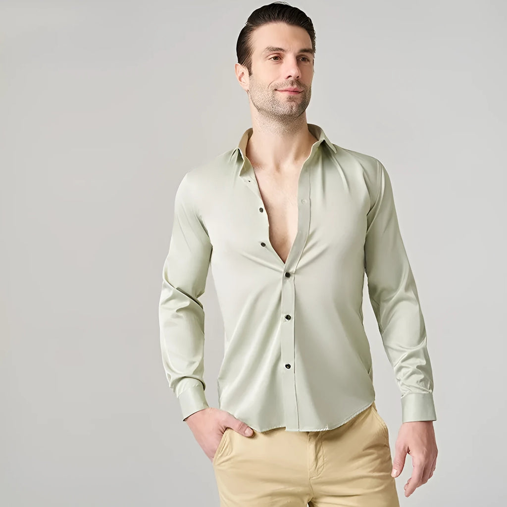 Men's stretch long sleeve work shirt in polyester fibre available in multiple colours and sizes S to 3XL