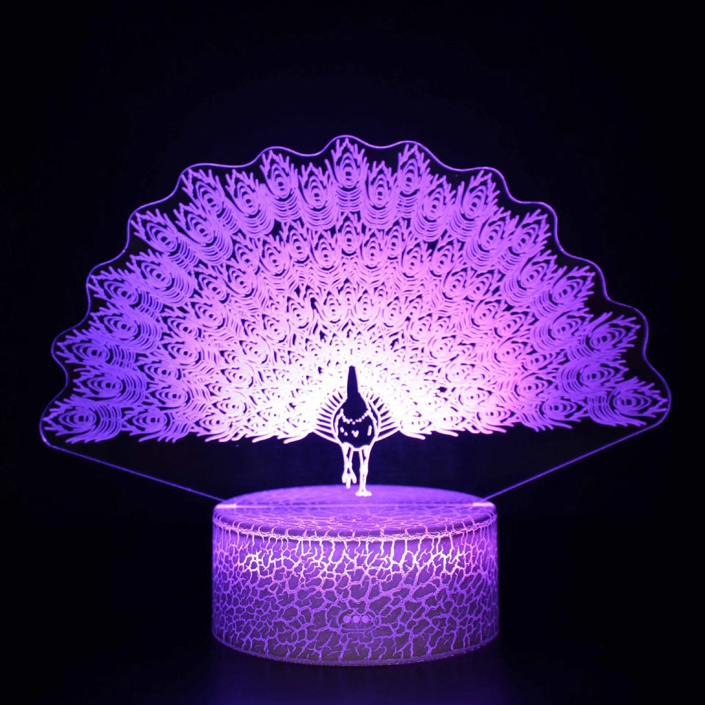 Acrylic USB table lamp with colourful touch controls on ABS base