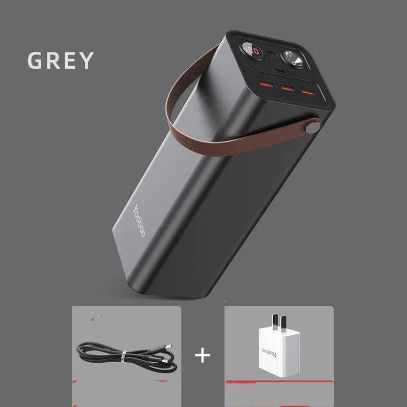 Black portable power bank with solar panel, showing dimensions of 70mm by 70mm by 162mm.