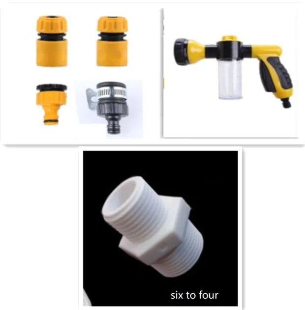 Green high-pressure foam spray water gun with adjustable nozzle for car and garden cleaning.