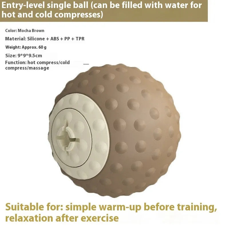 Dual ball massage therapy set for muscle relief with cold and hot compress functionality