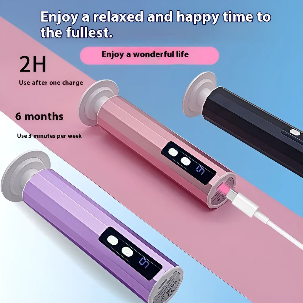 USB-powered electric callus trimmer manicure kit with sandpaper wheels in black, pink, or purple.
