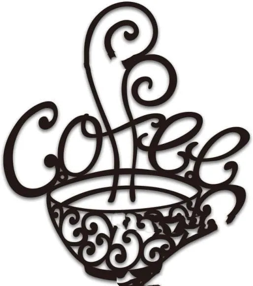 Black wrought iron wall craft with English letter silhouettes, modern decoration 26x28cm