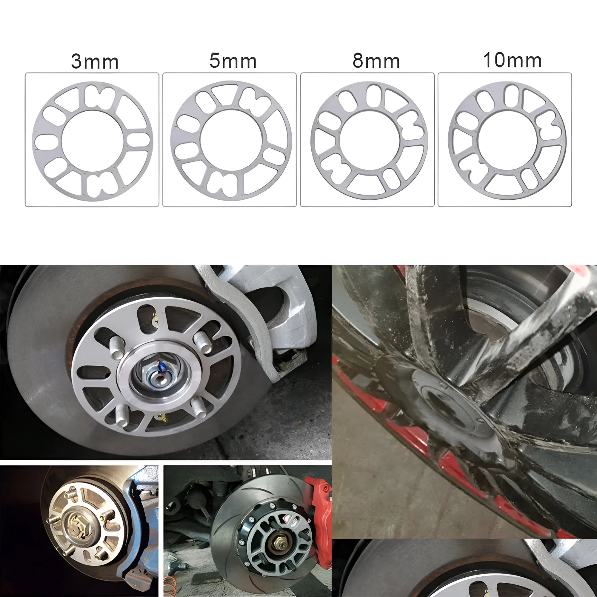 Automobile wheel hub widening gasket for modification projects with multiple thickness options
