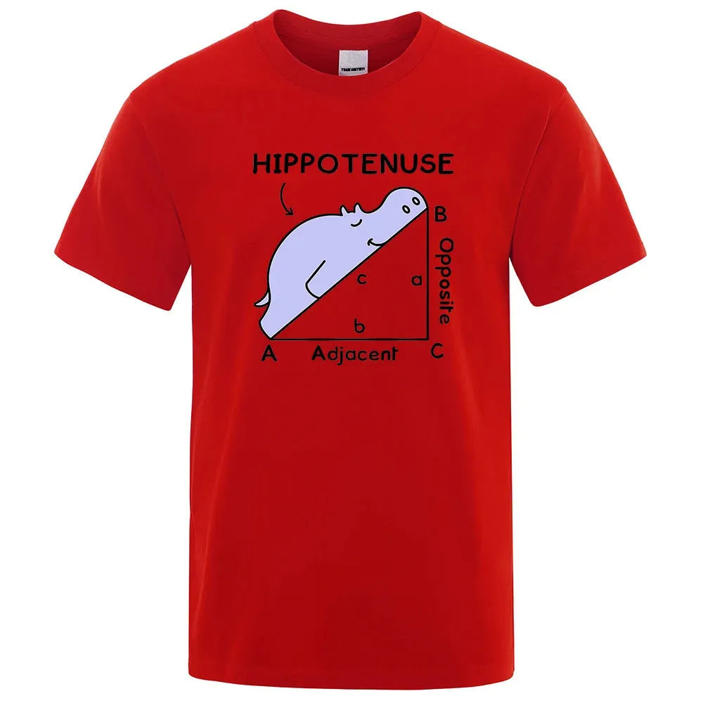 Hippotenuse Opposite Adjacent printed cotton T-shirt in loose fit style available in multiple colours