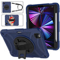 iPad rotating bracket protective case in rose gold colour showing magnetic stand functionality