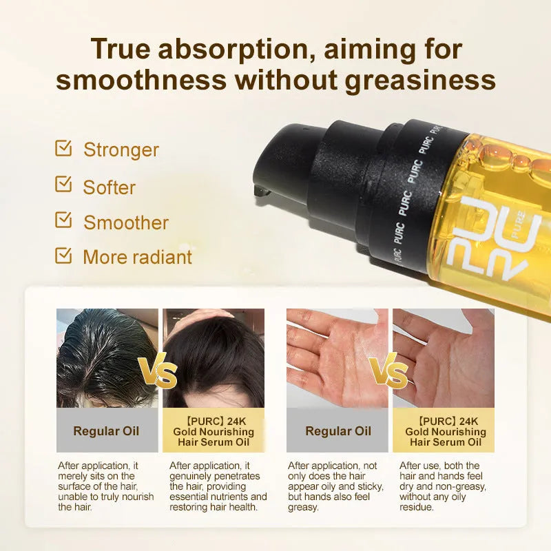 50ml bottle of yellow hair essential oil for curly hair repair and scalp care