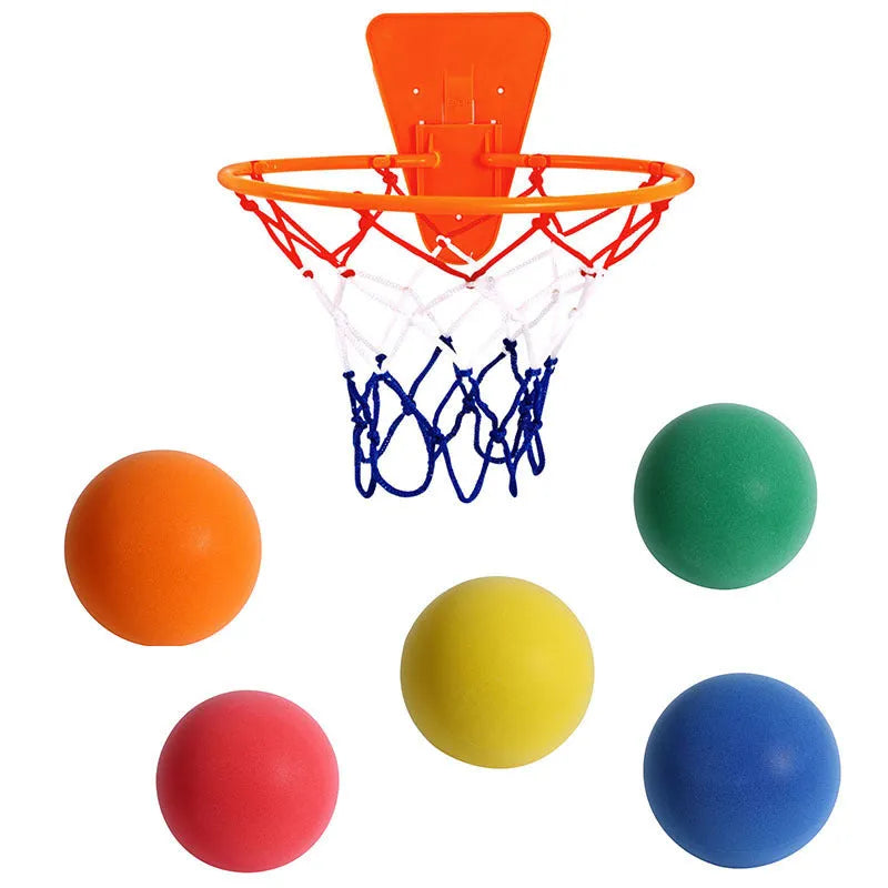 Silent high density foam sports ball in bright assorted colours for indoor basketball training