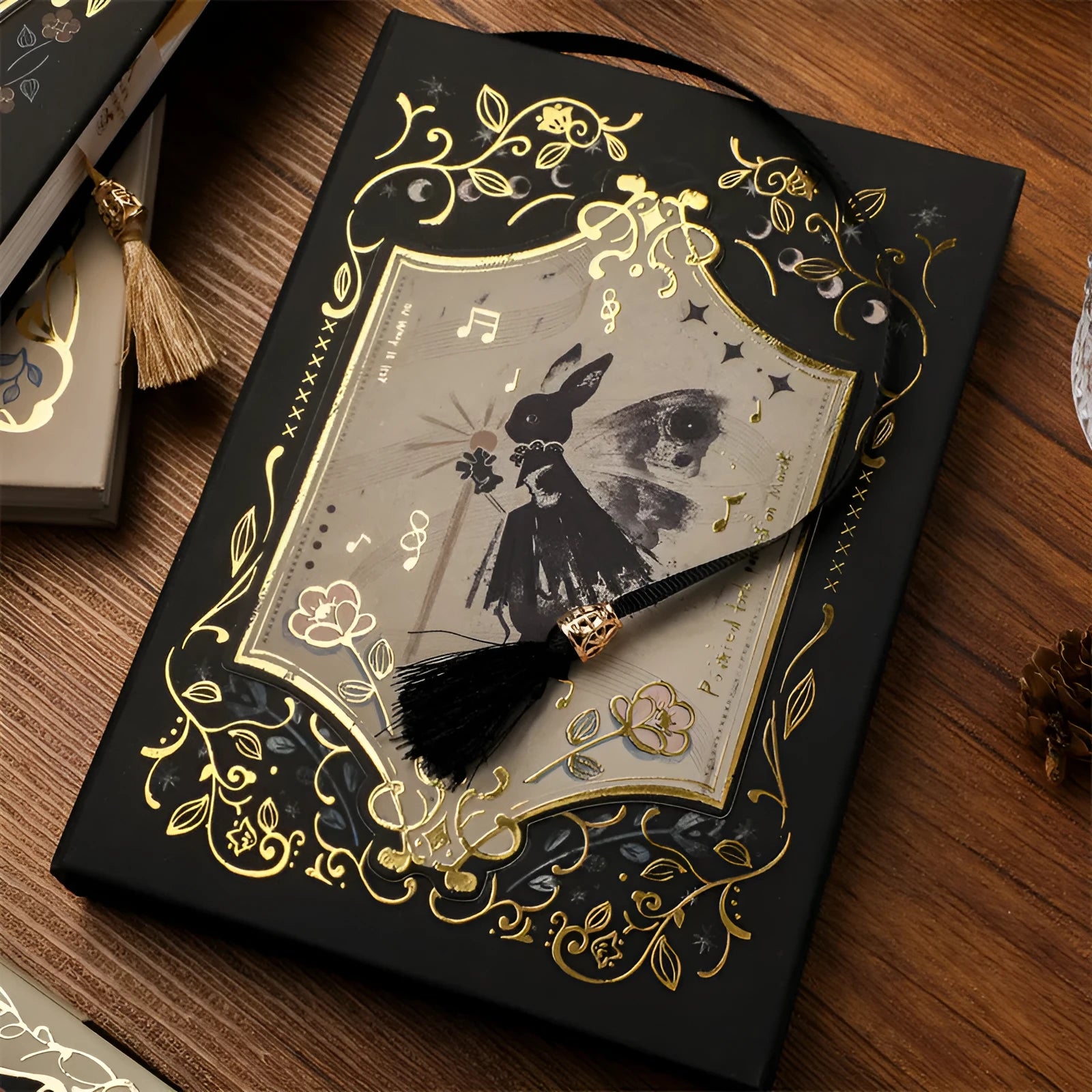 Retro Art THALO A5 notebook with 40g wood pulp paper, shown in A-Little Rabbit, Forest, and Red Fruit Temptation cover designs.