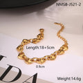 Hollowed-out heart bracelet in stainless steel with 18K gold plating showing simple geometric design