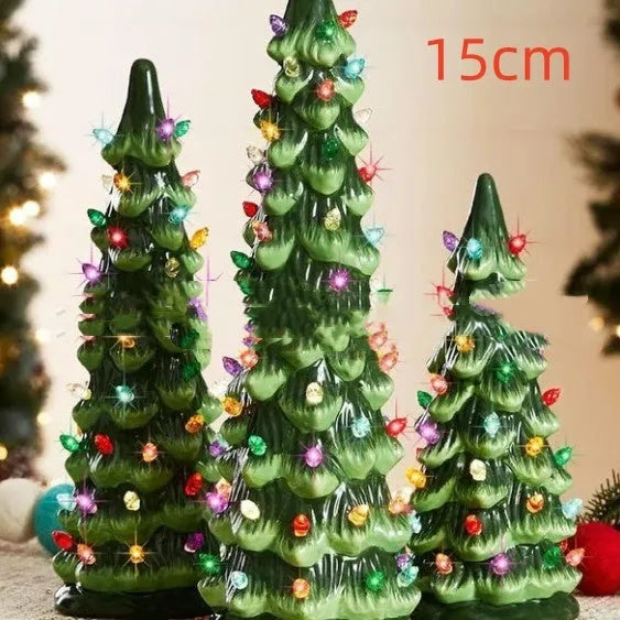 Resin Christmas tree decoration lights in European style with colour or warm light options
