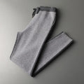 Men's camel coloured cashmere blend knitted cardigan suit with half turtleneck and matching trousers