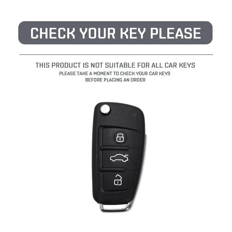 Carbon fibre style car key cover with mirror surface in carbon black and white colour options