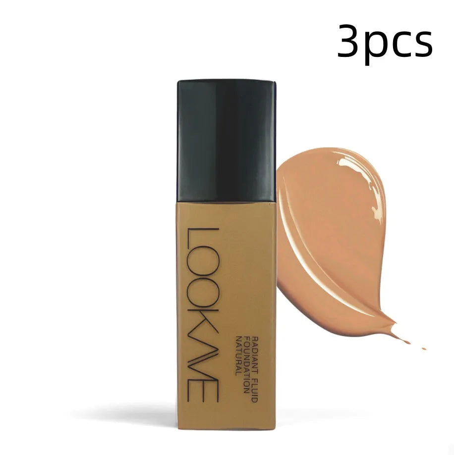LOOKAVE matte liquid foundation bottle in 21g size showing cream formula