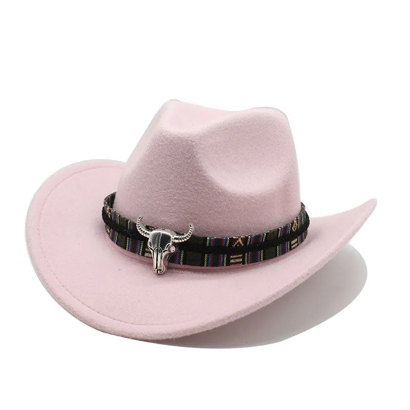 Western cowboy hat with bell crown in polyester fabric available in multiple colours for unisex size M