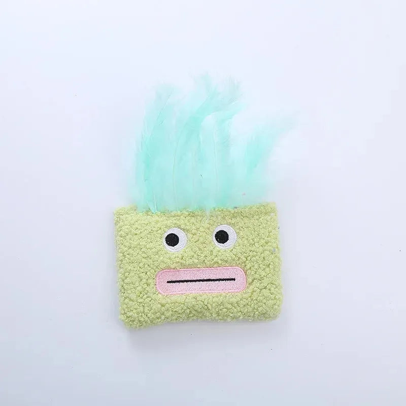 Funny big mouth explosion head shaped catnip plush toy in selected colour