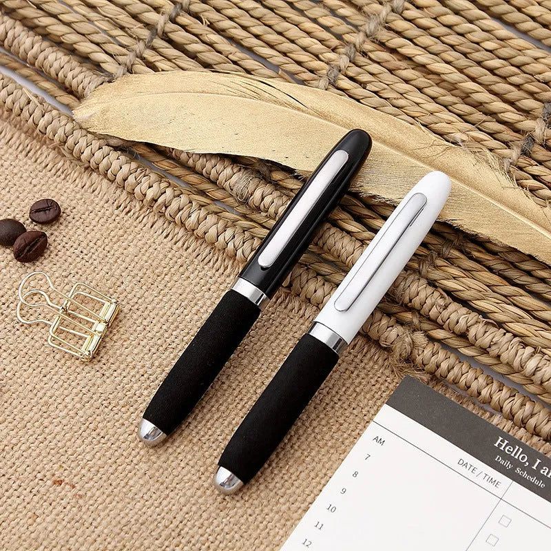 EVA metal cap mini ballpoint pen showing 1.0mm bullet tip and compact 112mm metal construction