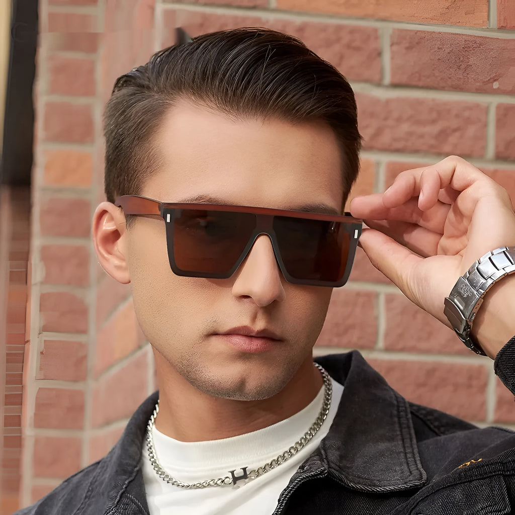 Polarised sunglasses with grey lenses and a sand black TR90 frame suitable for outdoor sports.