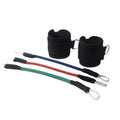 Black taekwondo leg training pull rope set for explosive kicking force development.