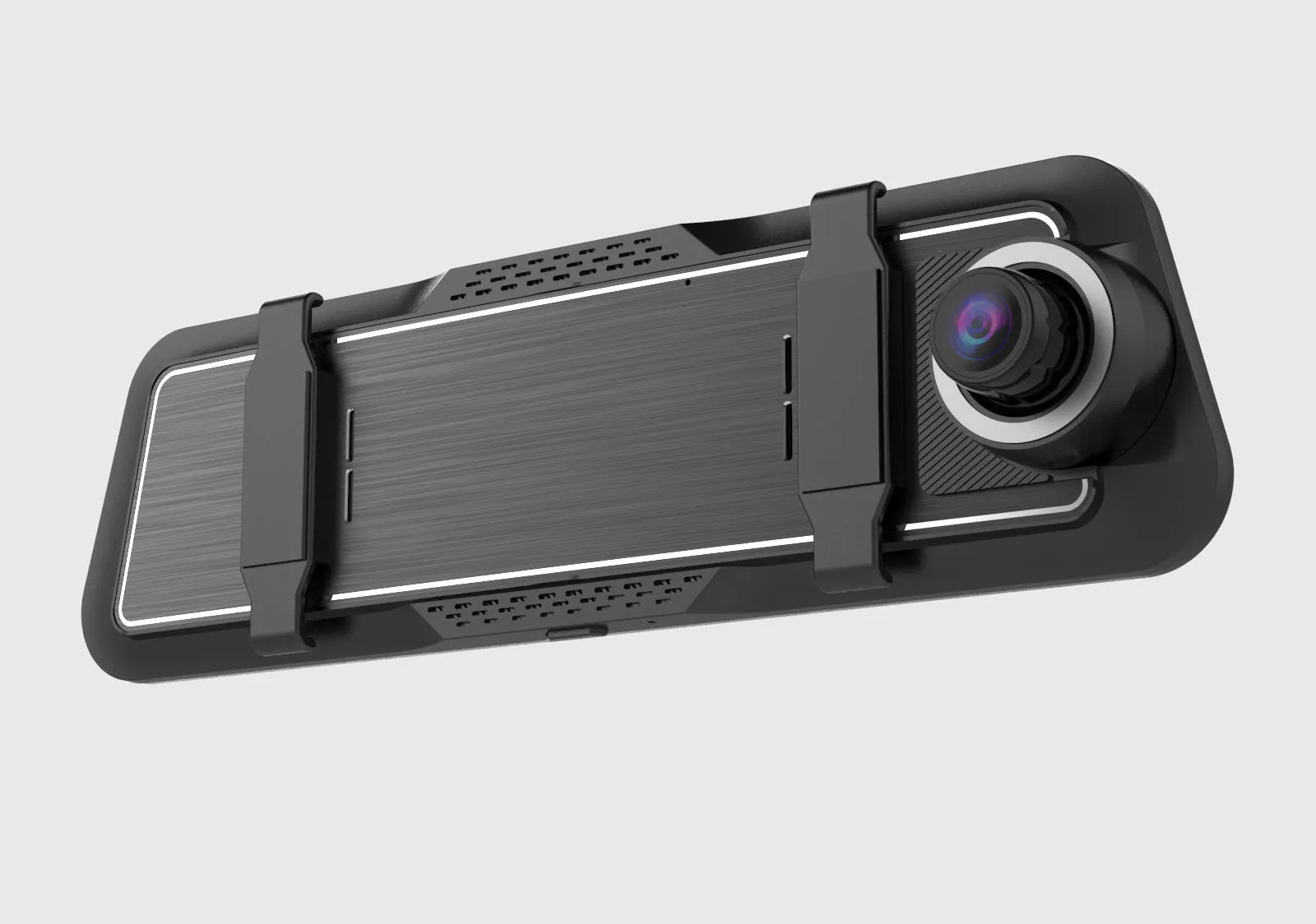 9.66 inch touch screen dual-lens driving recorder with rearview mirror mount