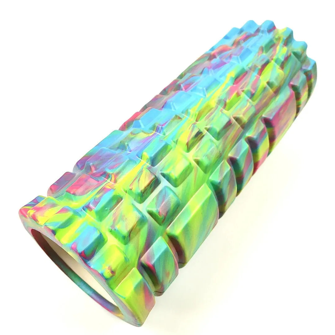 33cm camouflage pattern EVA foam roller in blue green yellow colour variation