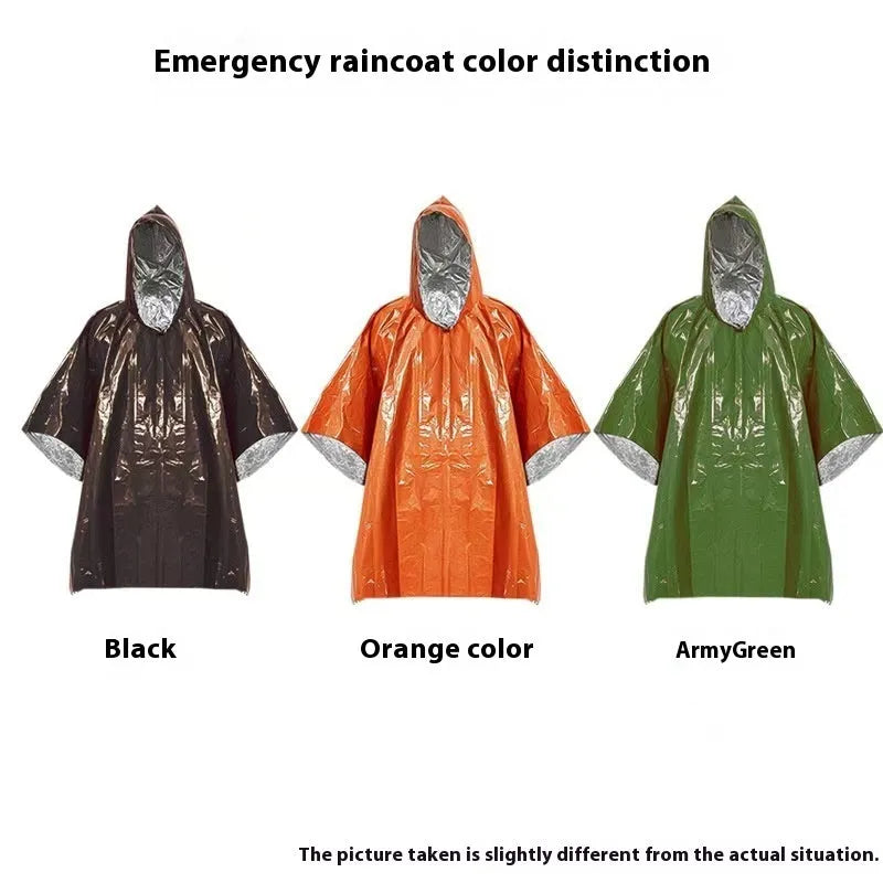 Marathon Wild Cross-country Raincoat in orange colour laid flat showing its 100x130cm size.