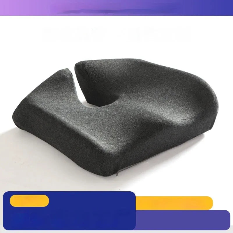 Memory foam office seat cushion measuring 36x40x11cm with solid-colour polyester cover