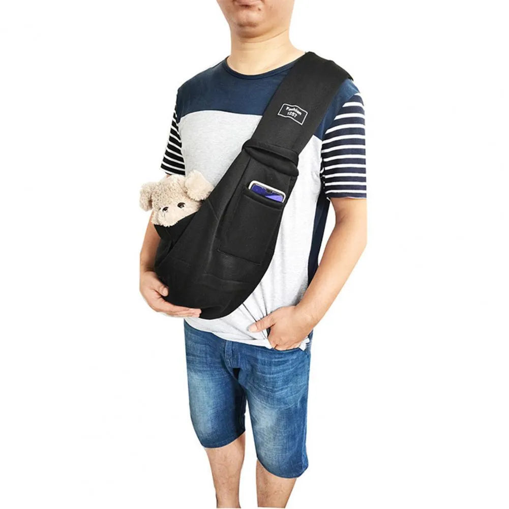 Folding cat messenger backpack with mesh panels shown in one of six colour options.