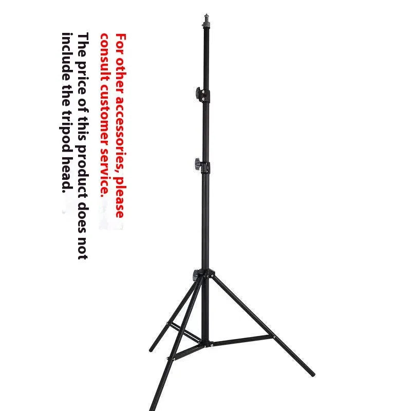 Tripod light stand with mobile phone holder showing adjustable height and frosted legs