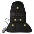 Black heating massage mat with infrared physiotherapy function and seat cushion design