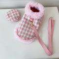 Pink cat costume set with beret, cape and rope in polyester fabric