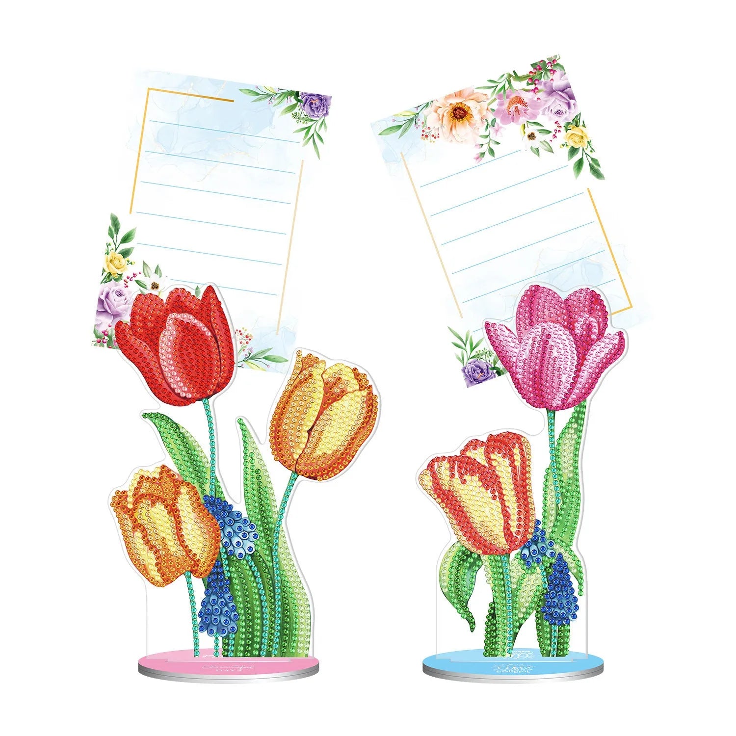 Handmade diamond painting desktop decoration with note clip, American style frameless design