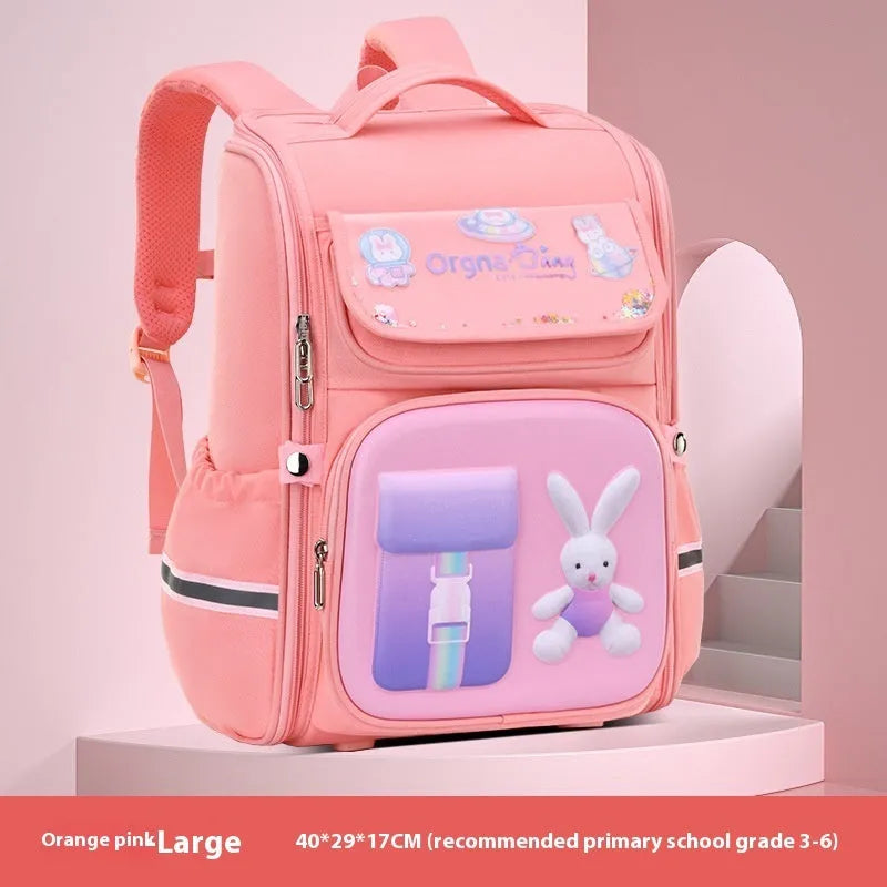 Children's cartoon backpack with spaceman or rabbit design, Oxford cloth material, airpillow straps