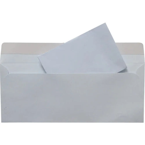 Blue anti-opening confidential envelope with self-adhesive security packaging measuring 105x240mm