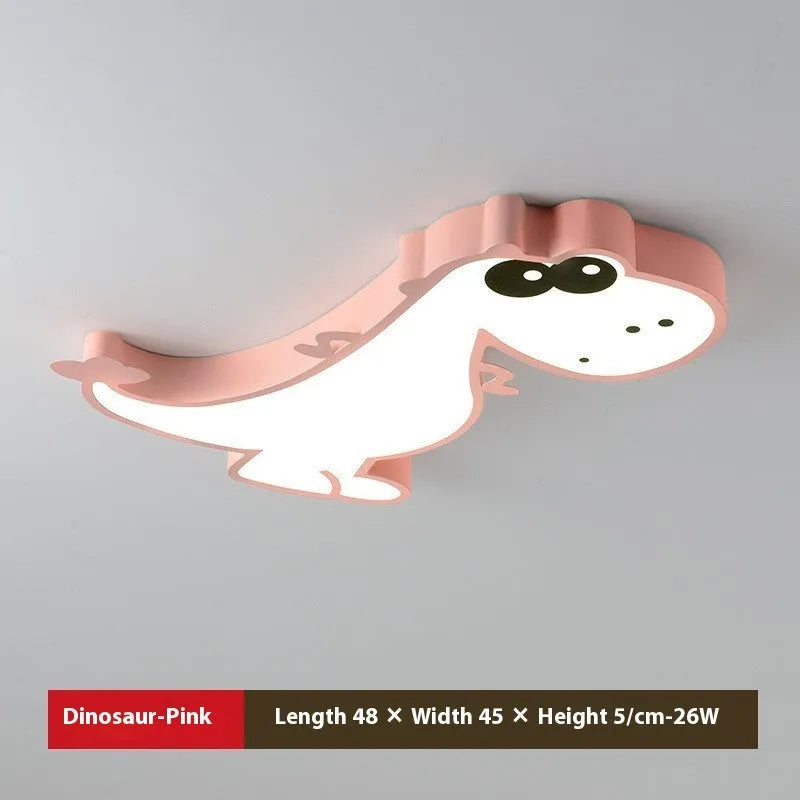 Cartoon dinosaur ceiling light with 48cm diameter aluminium base and PVC shade