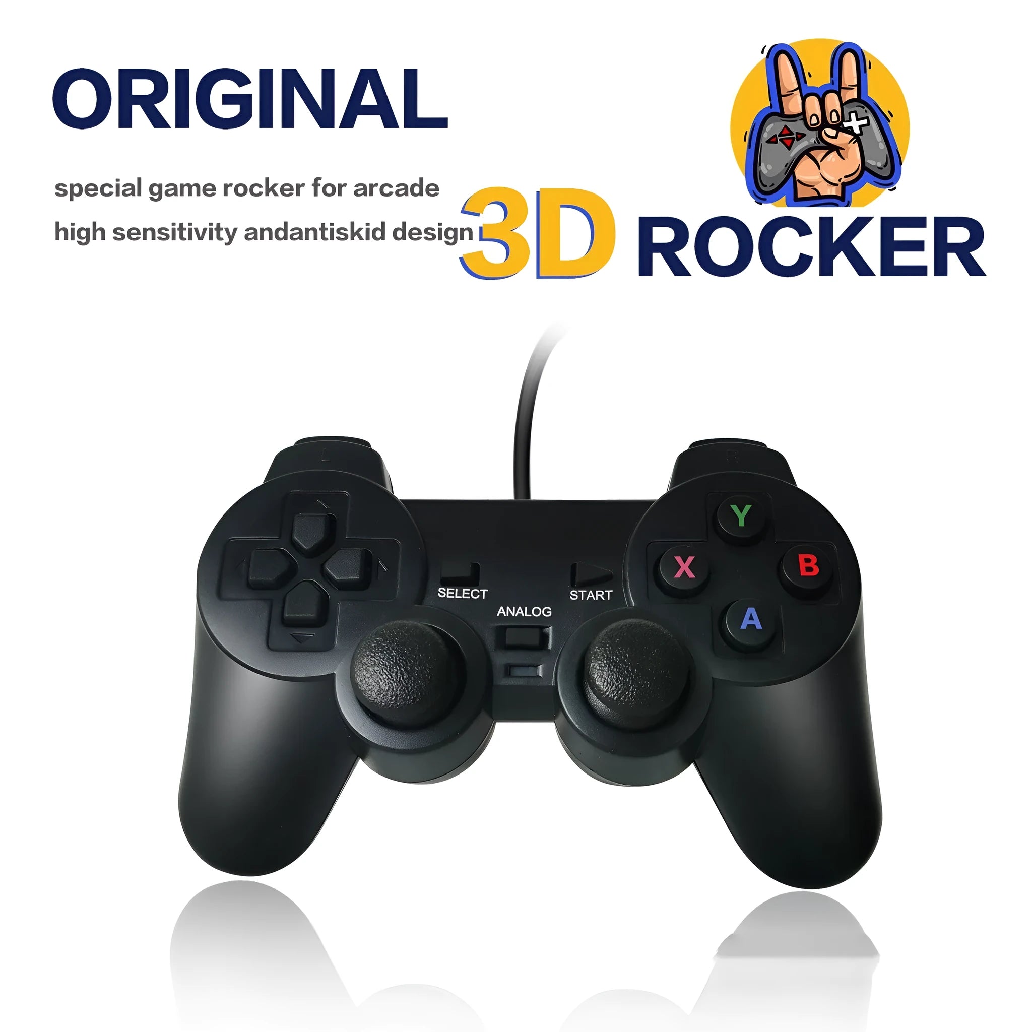 Super ConsoleX BoxArcade wired USB game controller showing SNES and AC original handle design options
