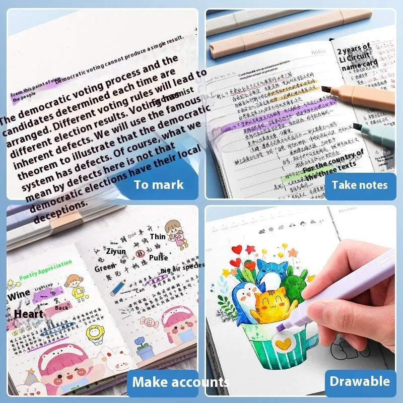 Double-ended fluorescent marking pens in mixed colour pack and themed Salt and Sweet series.