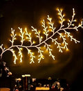 Flexible LED willow vine light garland with birch texture and 144 warm white lights on 2.3 metre branch
