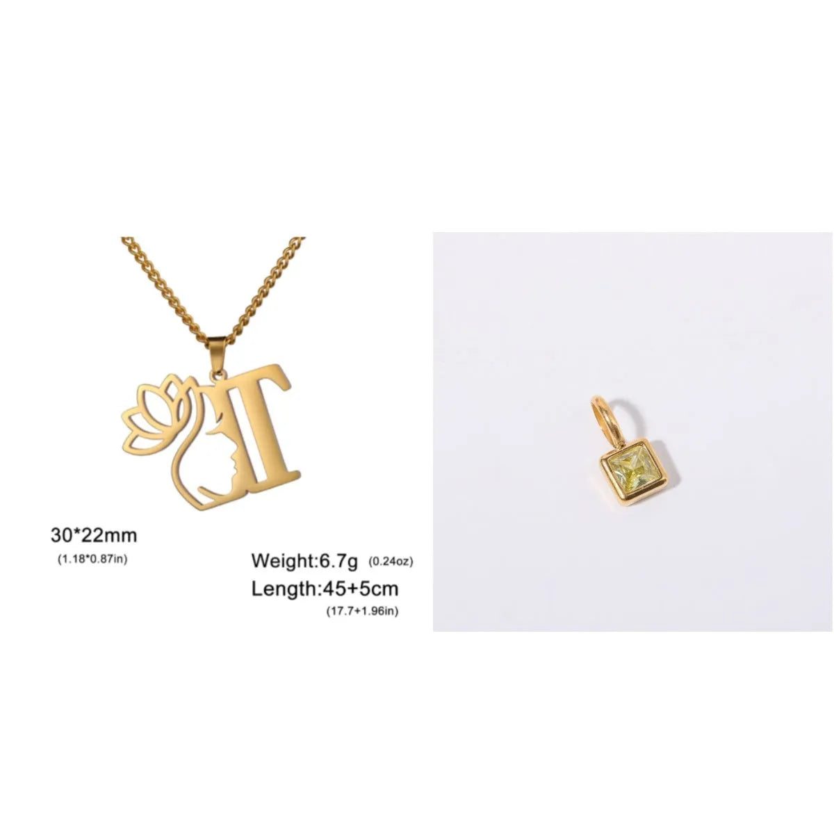 Stainless steel cross chain necklace with electroplated finish and single pendant