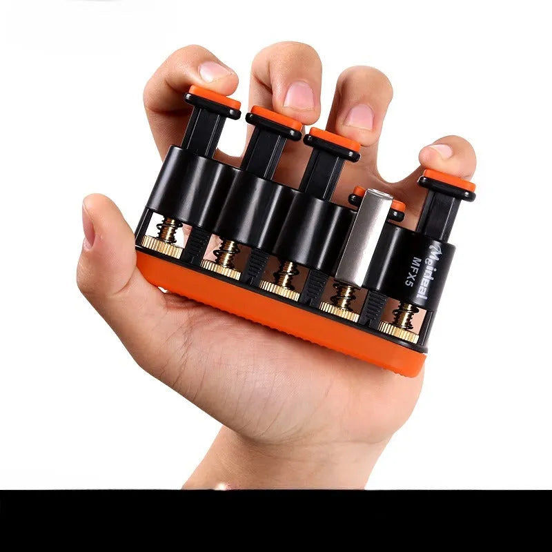 Non-slip silicone finger trainer in grey or orange colour for hand muscle development